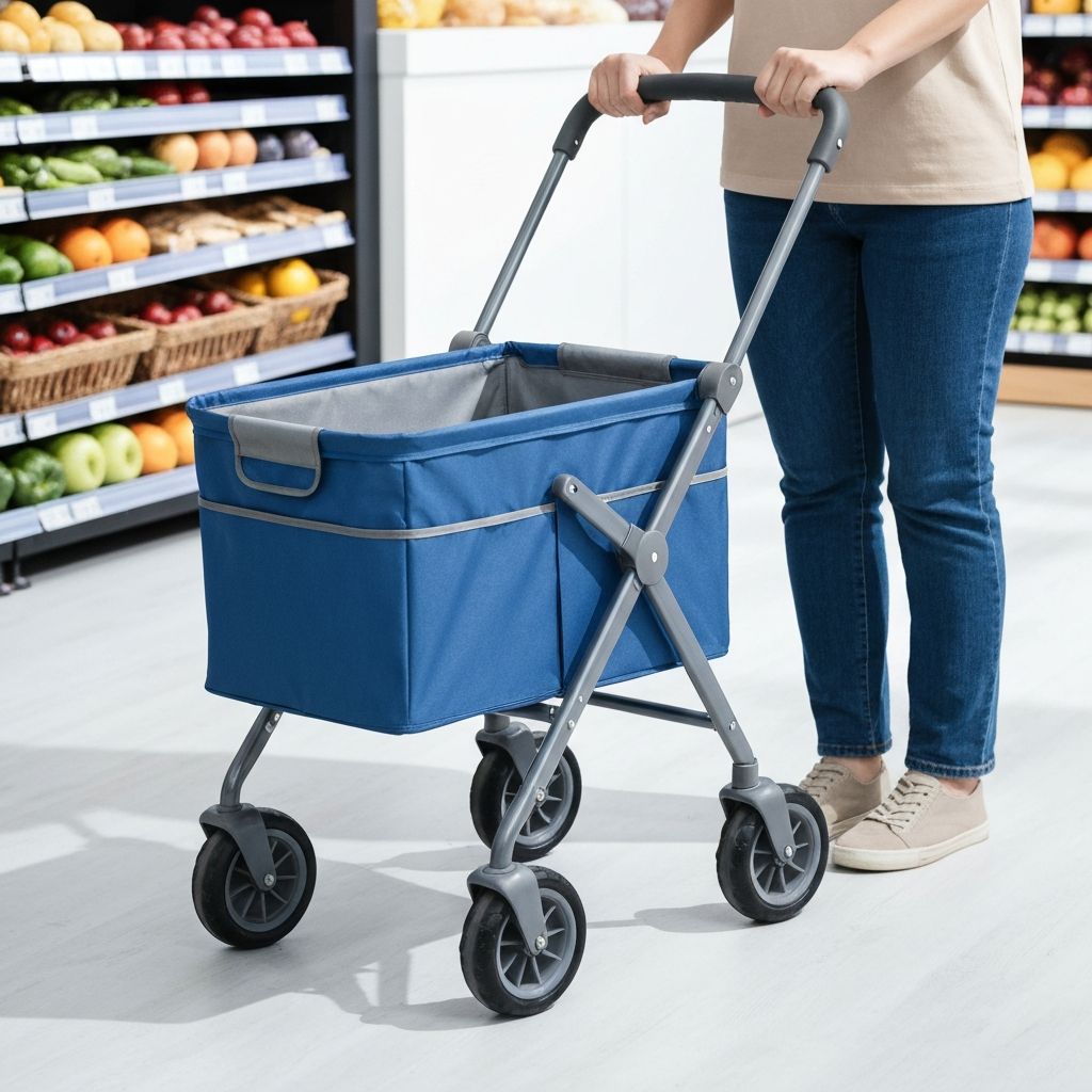 Carro plegable para mercado en uso